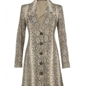CAbi Beige and Black Snake Print Jacket